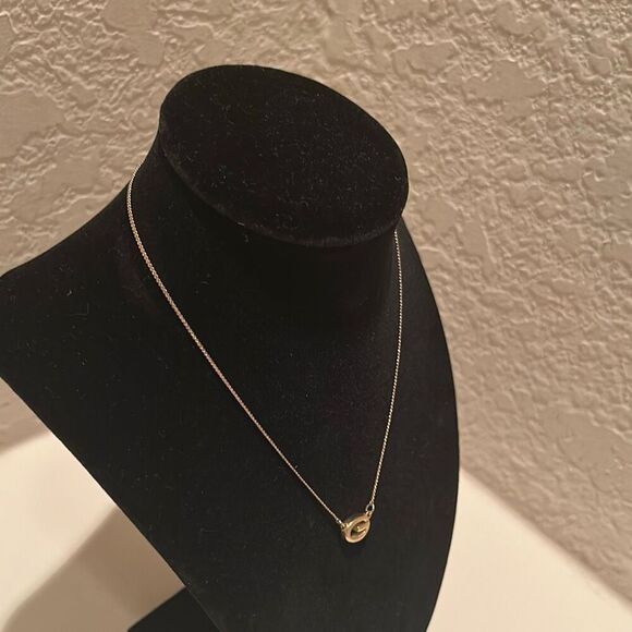 Givenchy Gold Plated G Center Pendant Necklace Luxury Logo Stackable Everyday - Picture 3 of 8